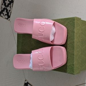 Gucci Rubber Slide Sandal Heeled